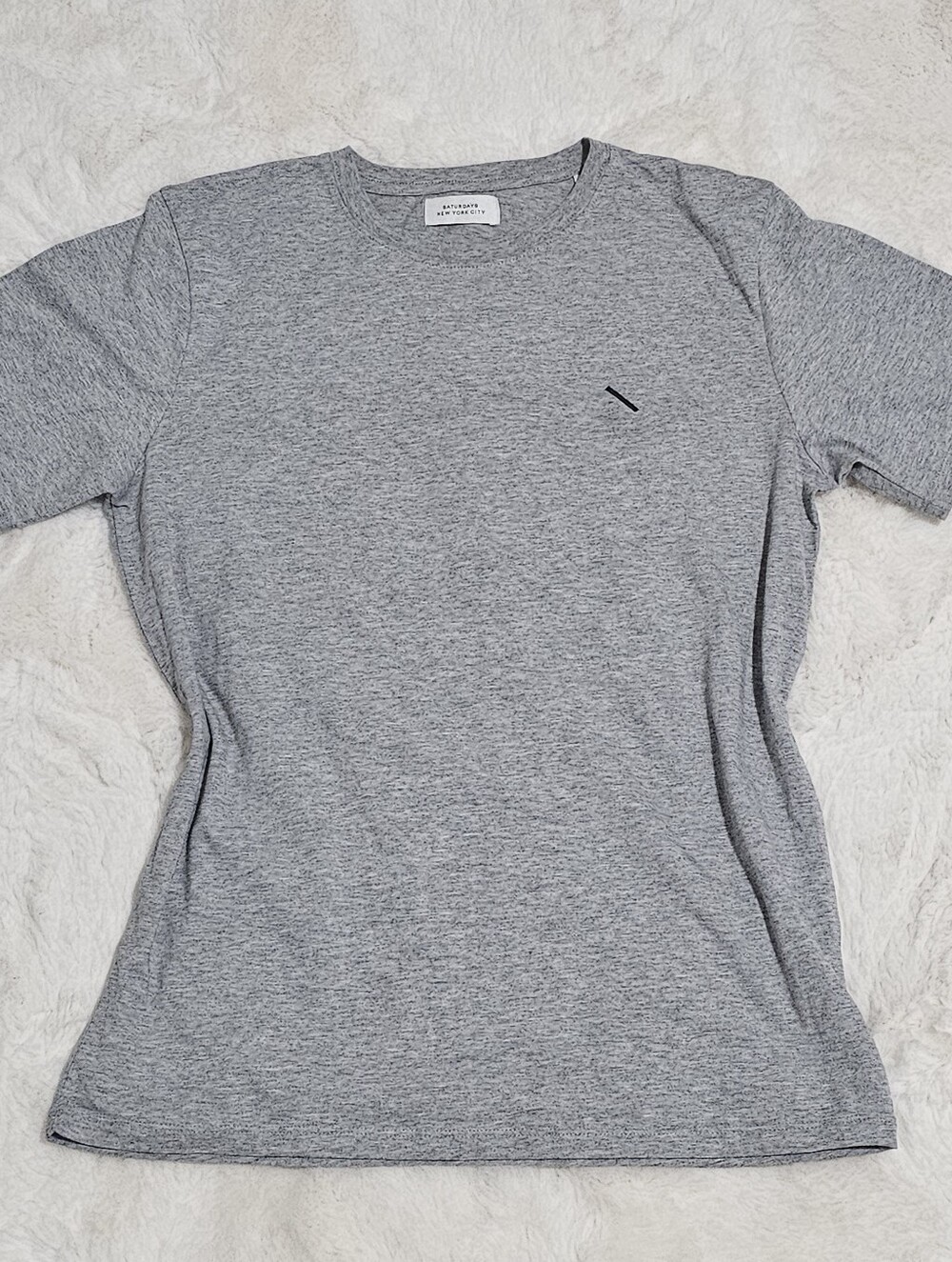 Saturdays New York City Light Heather Gray Tee with Minimal Logo